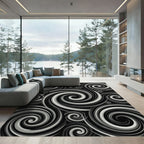 Monochromatic Swirling Galaxy Vortex Rug