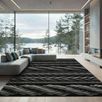 Monochromatic Braided Rope Lines Rug