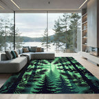 Emerald Forest Pine Silhouette Rug