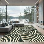 Bold Black White Zebra Stripe Herd Rug