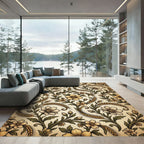 Golden Wheat Floral Vine Rug