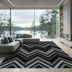 Monochromatic Chevron Zig Zag Composition Rug