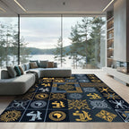 Tribal Sun And Animal Tile Rug