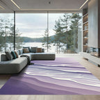 Abstract Lavender Ocean Wave Rug