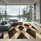 Warm Brown Diamond Geometric Repeat Rug