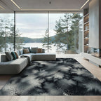 Abstract Monochrome Watercolor Nebula Ink Rug