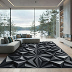 Modern Geometric Diamond Star Rug