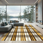 Rustic Warm Tones Plaid Pattern Rug