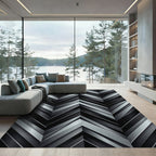 Monochromatic Chevron Layered Chevron Rug