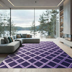 Lavender Geometric Diamond Lattice Rug
