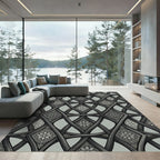 Ornate Gray Interlocking Vine Rug