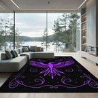 Purple Phoenix Swirls Cosmic Art Rug