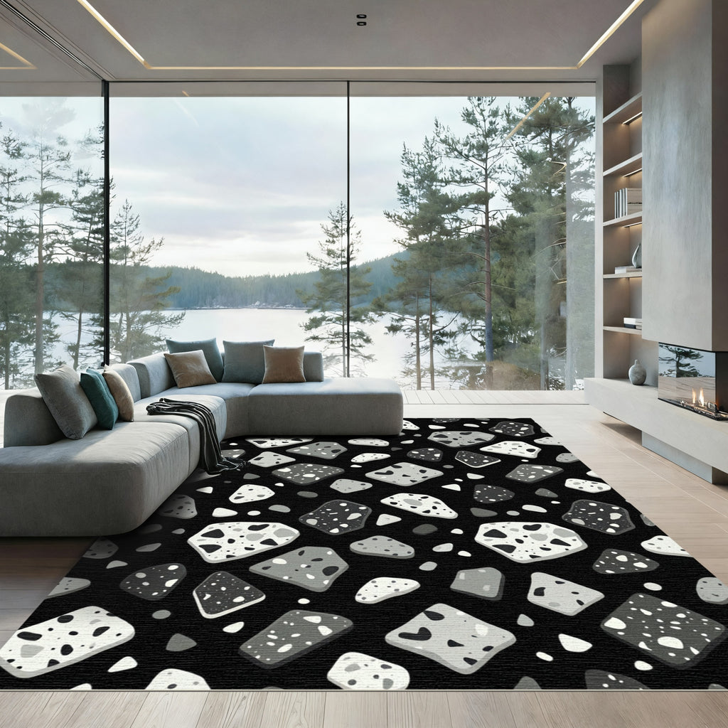 Monochromatic Pebble Scatter Rug