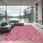 Rosy Pink Scattered Polka Dot Rug