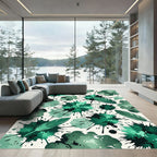 Emerald Splash Feather Abstract Rug