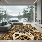 Leopard Spots Wheat Meadow Composition Rug