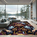 Gothic Haunted Sance Spirit Purple Gold Rug