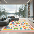 Alphabetical Cityscape With Playful Colors Rug