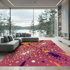 Crimson Splash Paint Splatter Abstract Rug