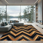 Earthy Mountain Range Chevron Rug
