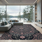 Rose Gold Floral Mandala Scroll Rug