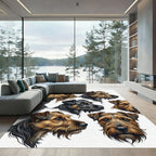 Realistic Terrier Dog Portrait Collage Rug