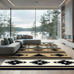 Black Beige Southwestern Geometric Arrows Rug