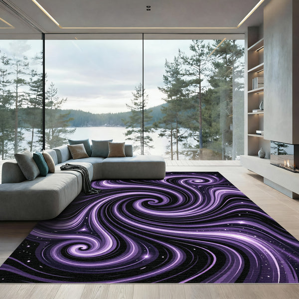 Cosmic Interstellar Purple Swirl Rug