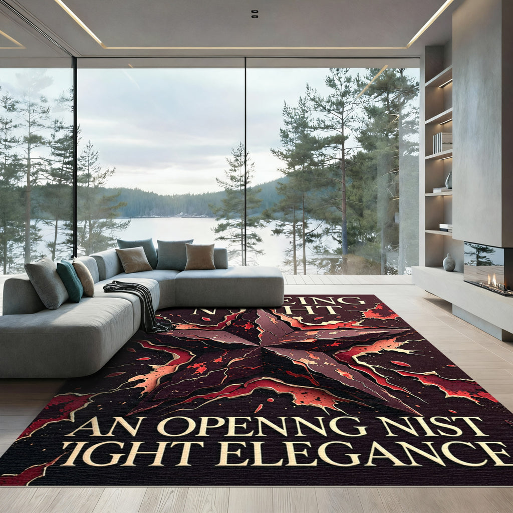 Crimson Starburst Fragment Rug
