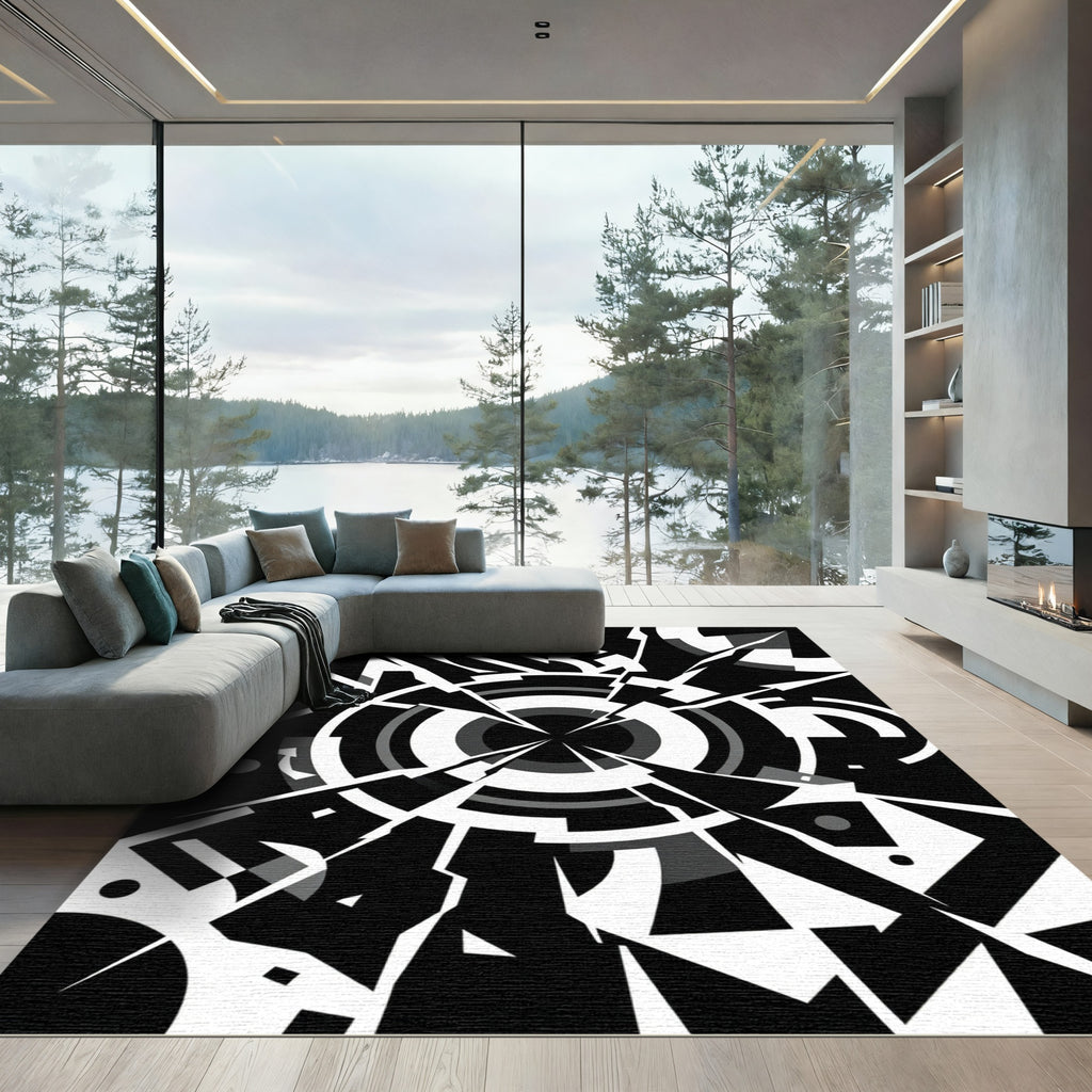 Monochromatic Geometric Burst Abstract Rug
