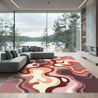 Earthy Swirl Flow Abstract Rug