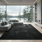Dark Slate Speckled Texture Panels Rug