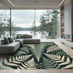 Lush Sage Green Fern Botanical Rug