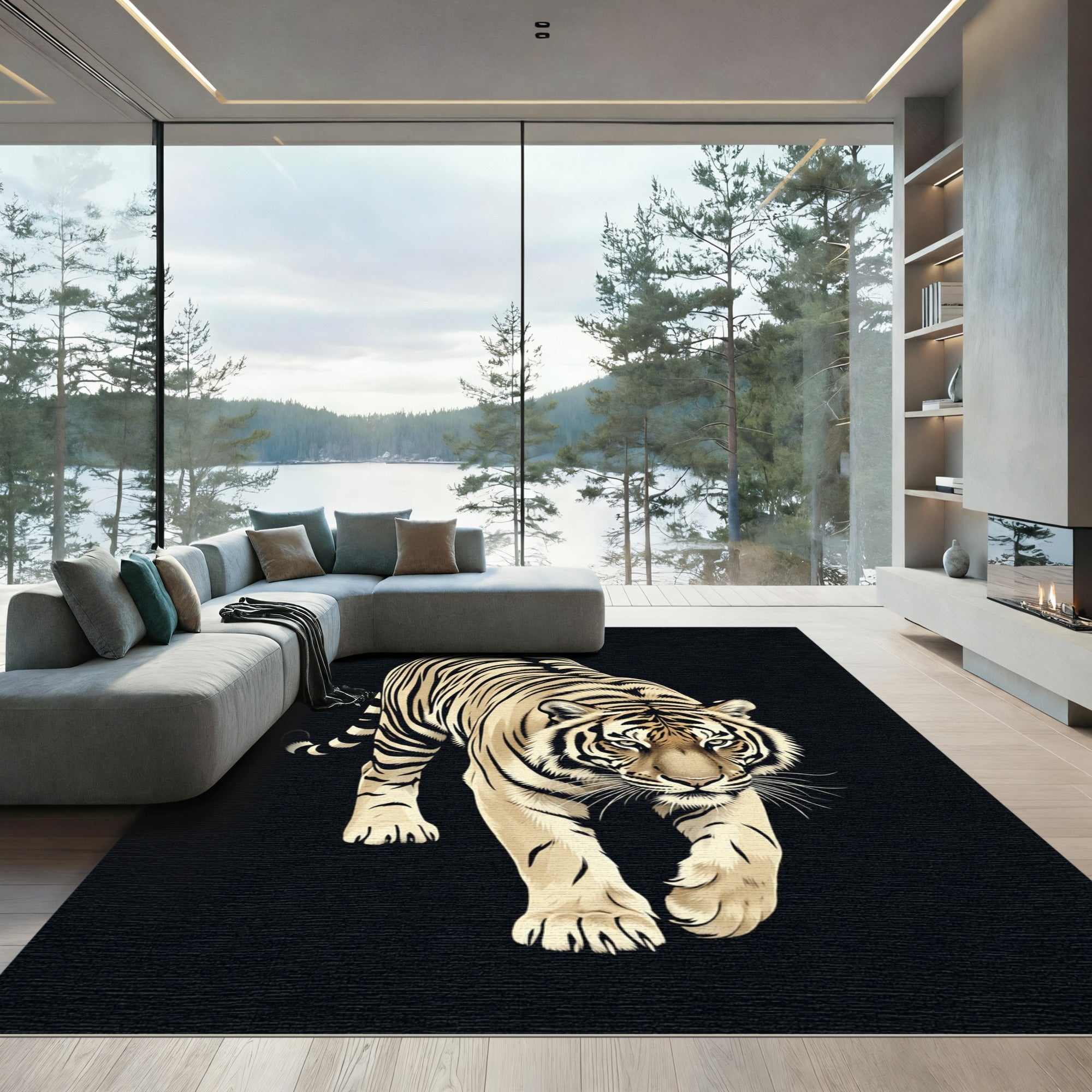 Majestic Tiger With Black Stripes Rug