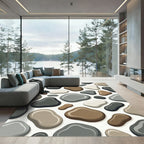 Smooth River Stone Arrangement Rug