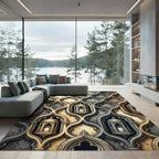 Golden Lantern Arched Stone Lattice Rug