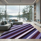 Modern Purple Diagonal Stripe Abstract Rug
