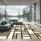 De Stijl Beige Rectangular Composition Rug