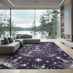 Royal Purple Crown Celestial Star Art Rug