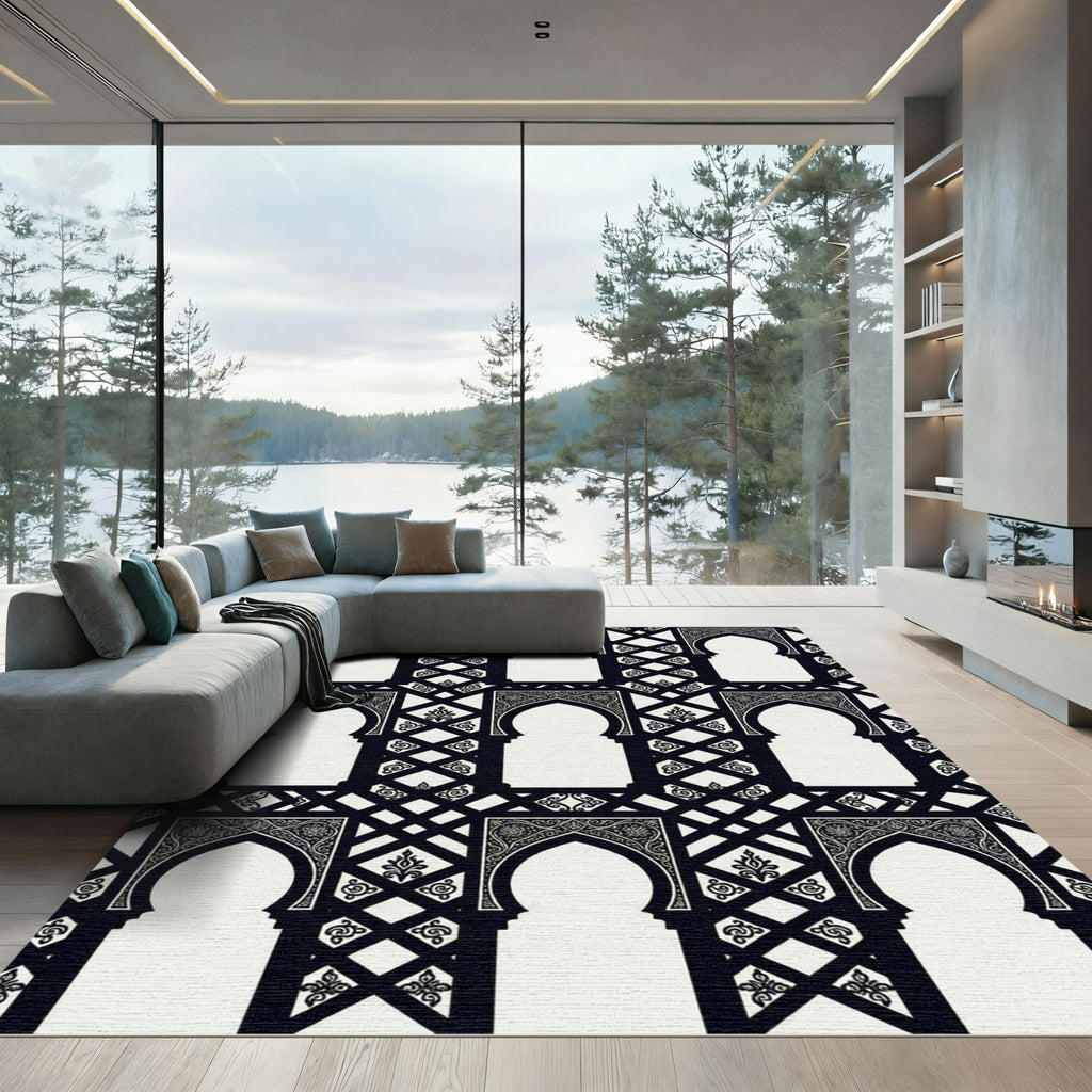 Monochromatic Geometric Arch Lattice Rug
