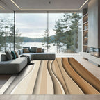 Earthy Tones Layered Curves Rug