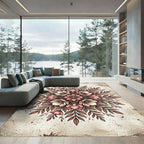 Vintage Pink Floral Mandala Arrangement Rug