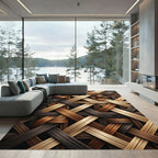 Rich Woven Wood Texture Rug