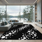 Modern Black White Circle Scatter Rug