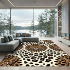 Leopard Spot Faux Fur Faces Rug