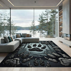 Dark Forest Claw Print Scatter Rug