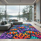 Vibrant Clownfish Coral Reef Art Rug
