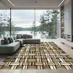 Natural Woven Texture Earthy Tones Rug