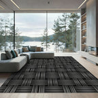 Monochrome Woven Square Texture Rug