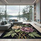 Cream and Pink Peony Garden Bloom Rug